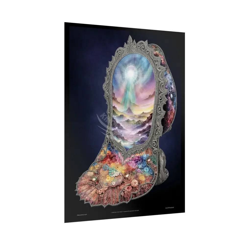 Unusual 3D Surreal Fantasy Gothic Wonderland Giant Floral Bootscape Mirror Landscape Art Poster — Exclusive Blender