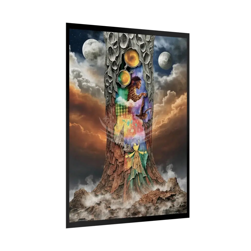 Unusual 3D Surreal Fantasy Gothic Wonderland Giant Floral Bootscape Mirror Landscape Art Poster — Exclusive Blender