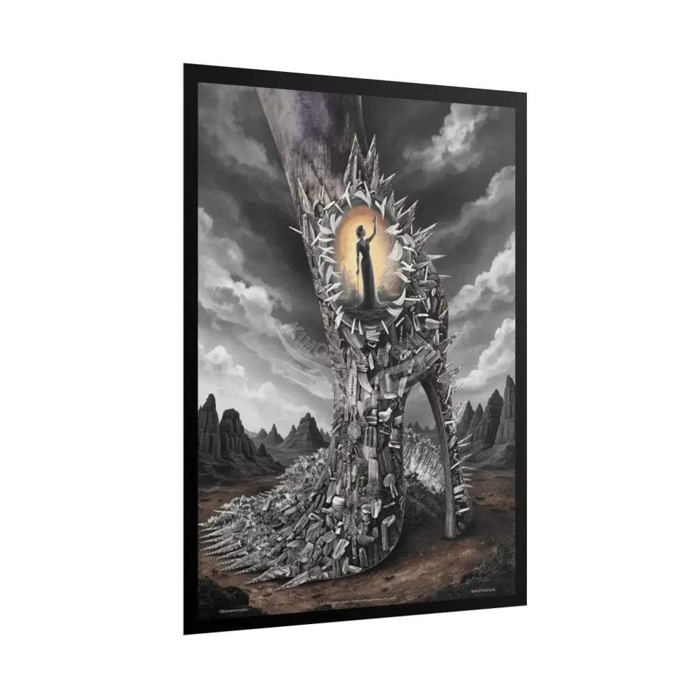 Unusual 3D Surreal Fantasy Gothic Wonderland Giant Floral Bootscape Mirror Landscape Art Poster — Exclusive Blender