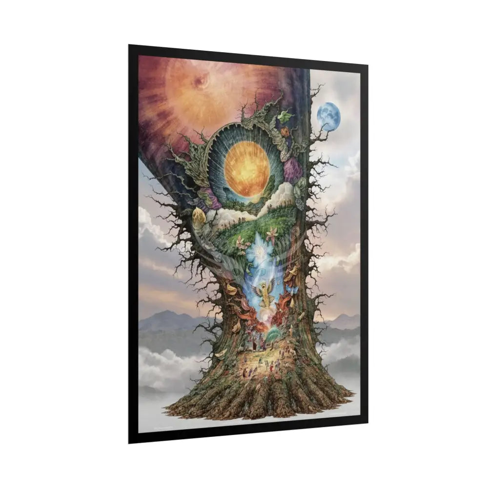 Unusual 3D Surreal Fantasy Gothic Wonderland Giant Floral Bootscape Mirror Landscape Art Poster — Exclusive Blender