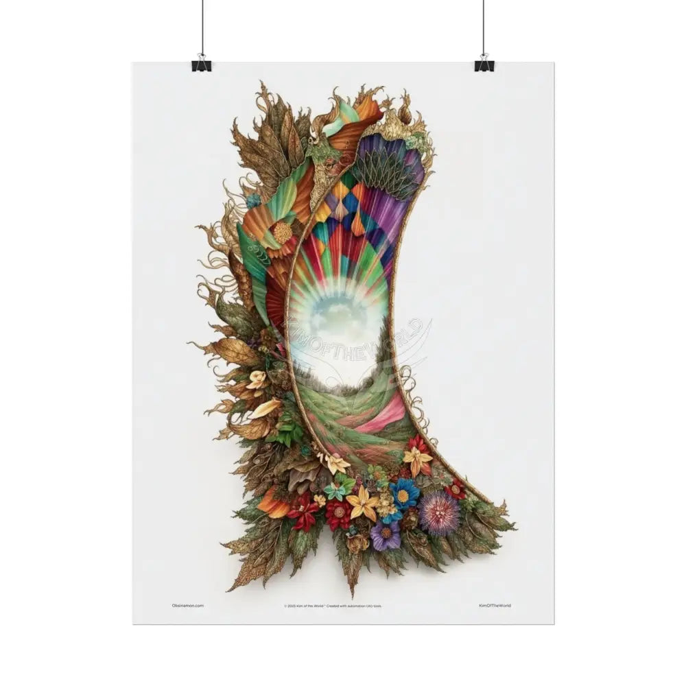 Unusual 3D Surreal Fantasy Gothic Wonderland Giant Floral Bootscape Mirror Landscape Art Poster — Exclusive Blender