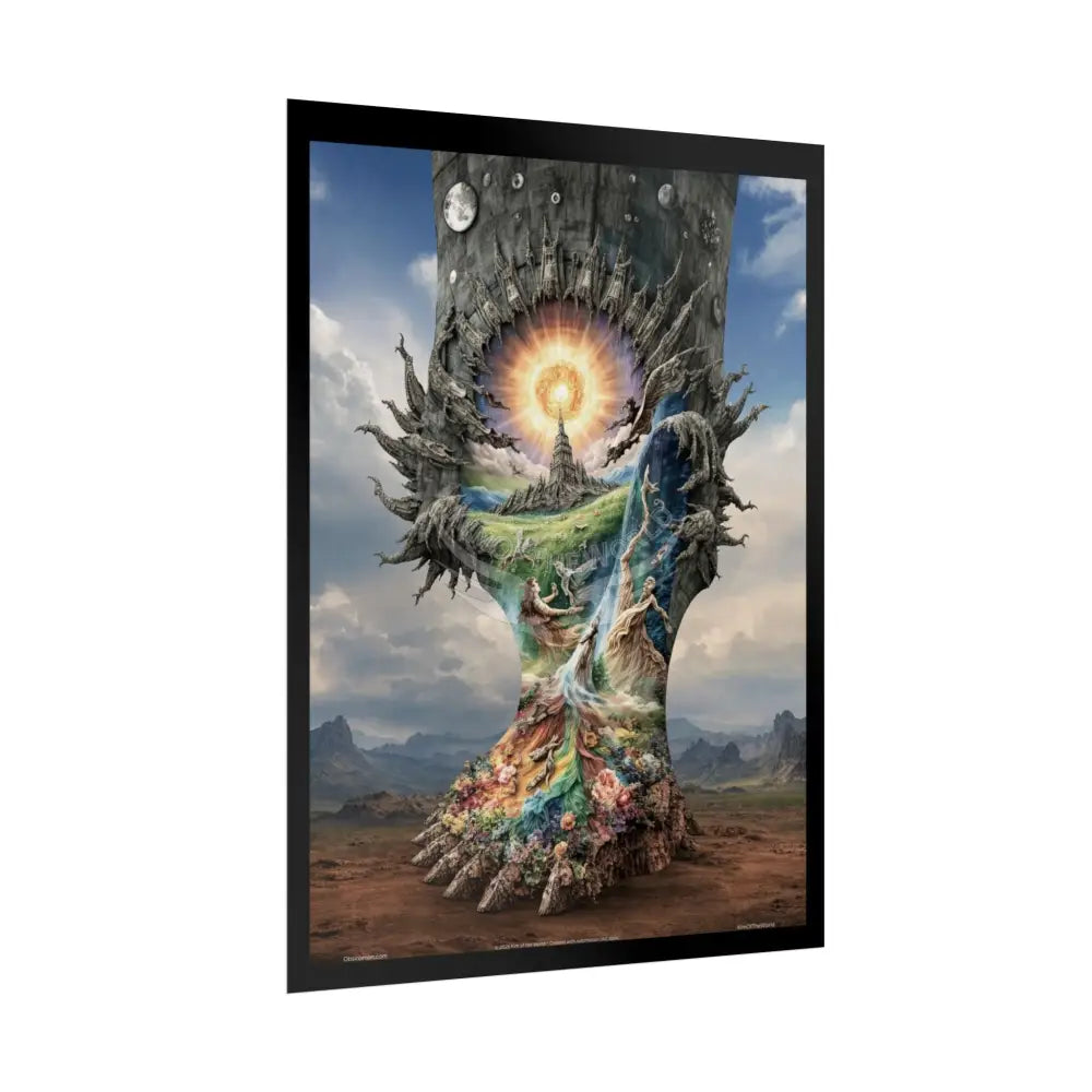 Unusual 3D Surreal Fantasy Gothic Wonderland Giant Floral Bootscape Mirror Landscape Art Poster — Exclusive Blender