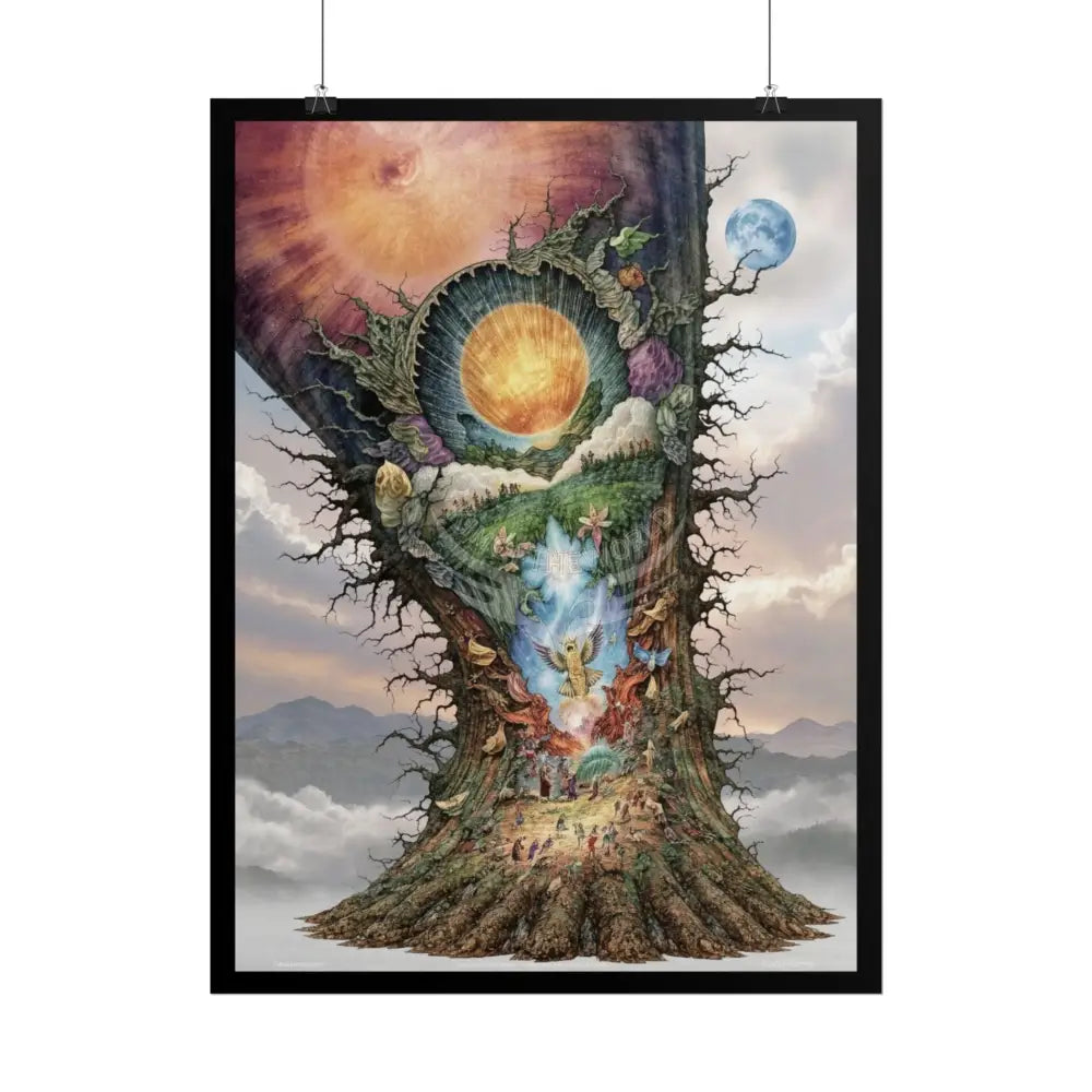 Unusual 3D Surreal Fantasy Gothic Wonderland Giant Floral Bootscape Mirror Landscape Art Poster — Exclusive Blender