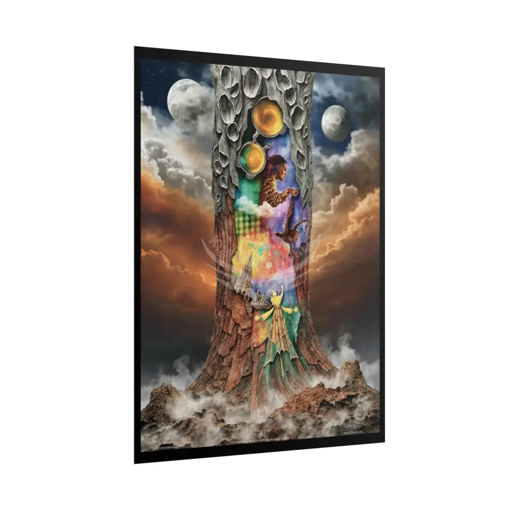 Unusual 3D Surreal Fantasy Gothic Wonderland Giant Floral Bootscape Mirror Landscape Art Poster — Exclusive Blender
