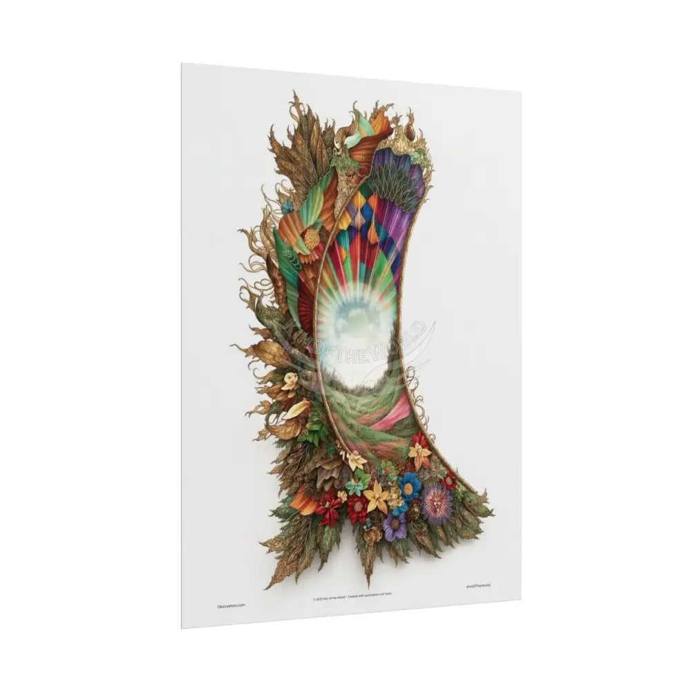 Unusual 3D Surreal Fantasy Gothic Wonderland Giant Floral Bootscape Mirror Landscape Art Poster — Exclusive Blender
