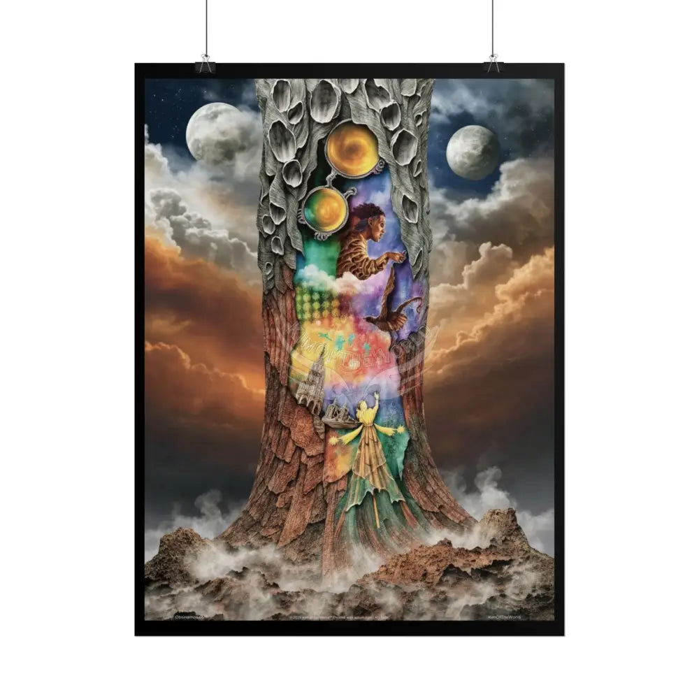 Unusual 3D Surreal Fantasy Gothic Wonderland Giant Floral Bootscape Mirror Landscape Art Poster — Exclusive Blender