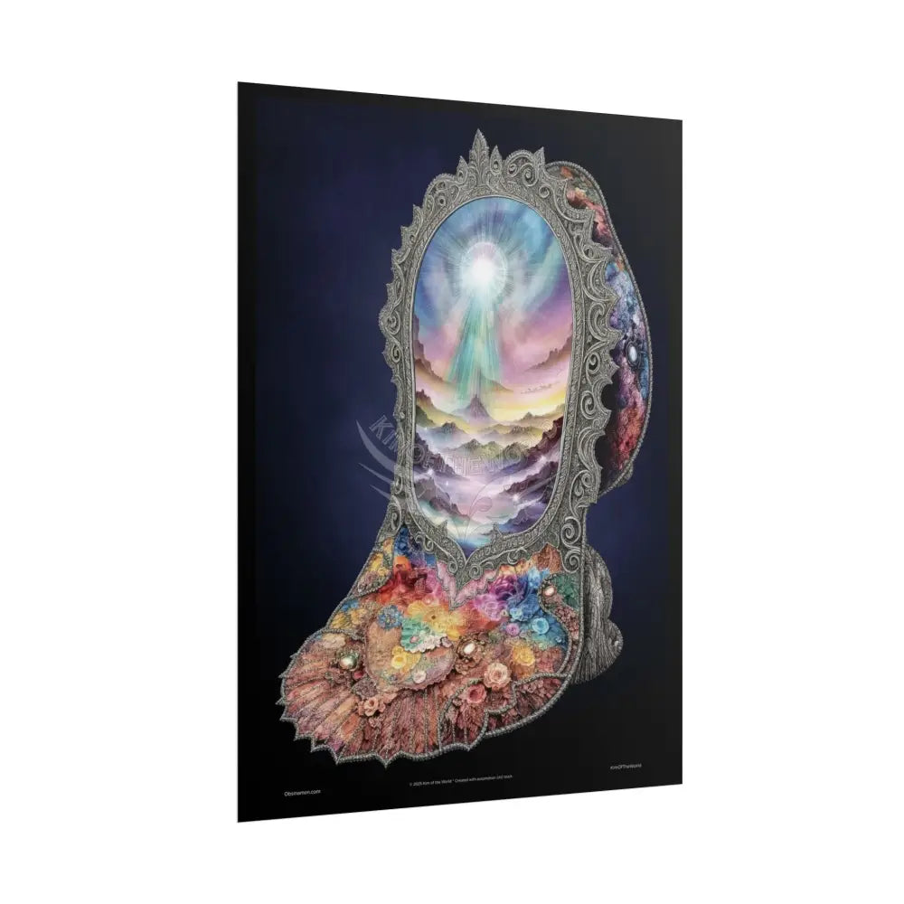 Unusual 3D Surreal Fantasy Gothic Wonderland Giant Floral Bootscape Mirror Landscape Art Poster — Exclusive Blender