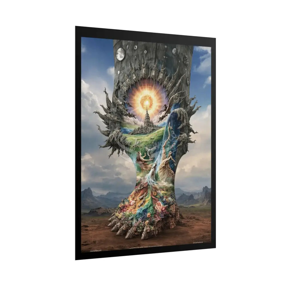Unusual 3D Surreal Fantasy Gothic Wonderland Giant Floral Bootscape Mirror Landscape Art Poster — Exclusive Blender
