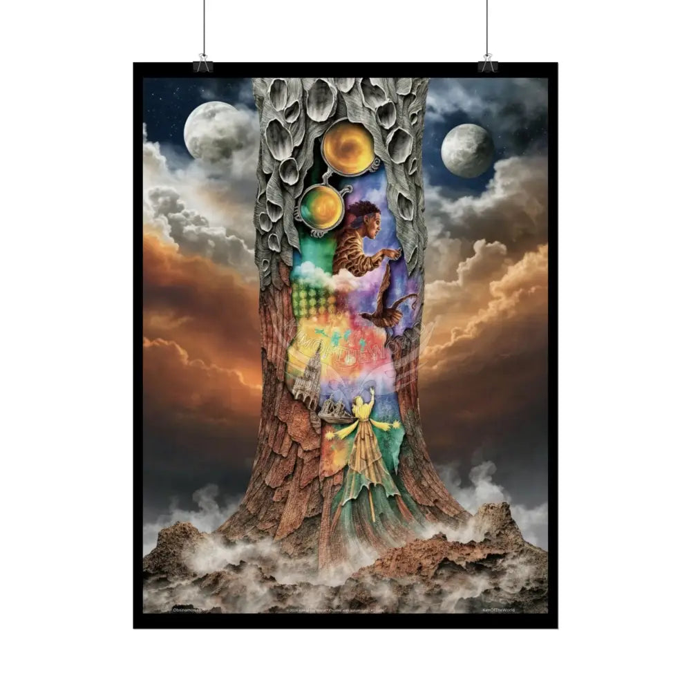 Unusual 3D Surreal Fantasy Gothic Wonderland Giant Floral Bootscape Mirror Landscape Art Poster — Exclusive Blender