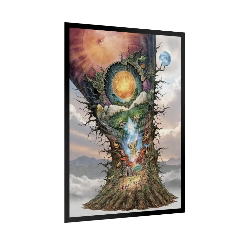 Unusual 3D Surreal Fantasy Gothic Wonderland Giant Floral Bootscape Mirror Landscape Art Poster — Exclusive Blender