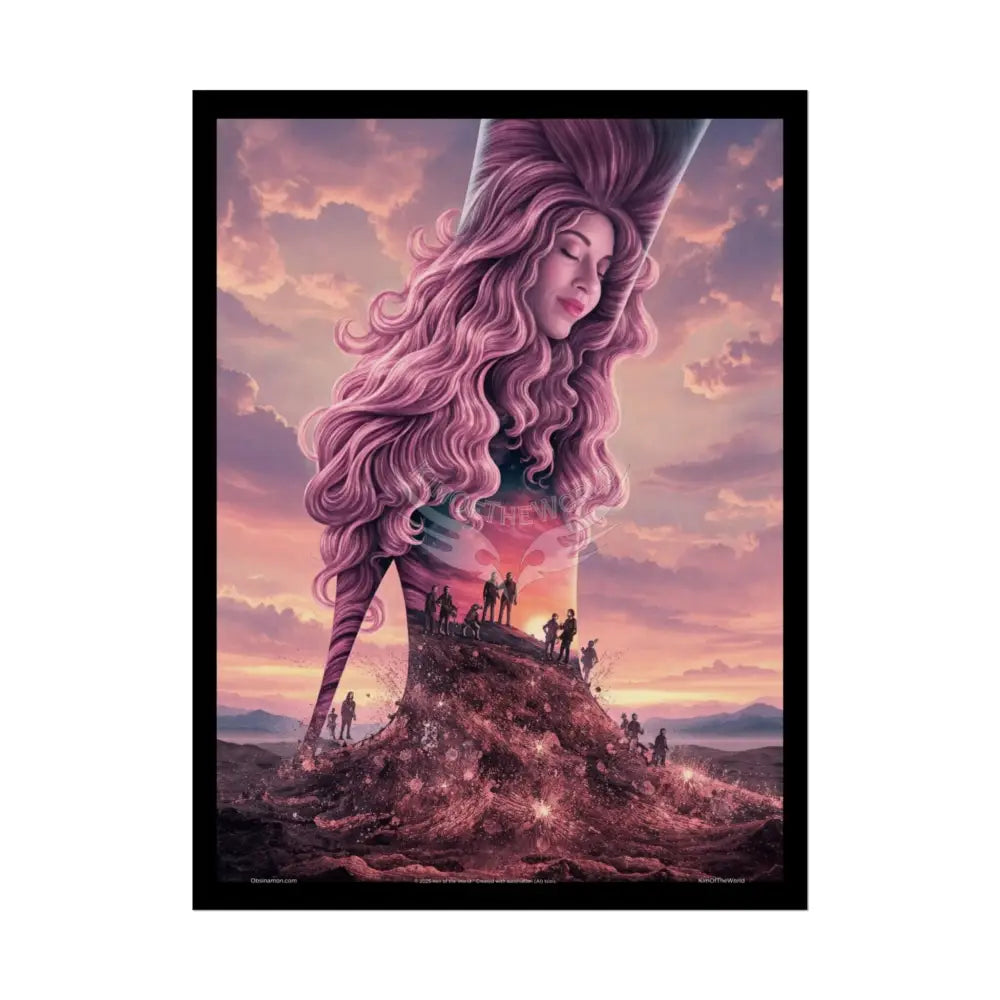 Unusual 3D Surreal Fantasy Gothic Wonderland Giant Lady Floral Bootscape Mirror Landscape Art Poster — Exclusive