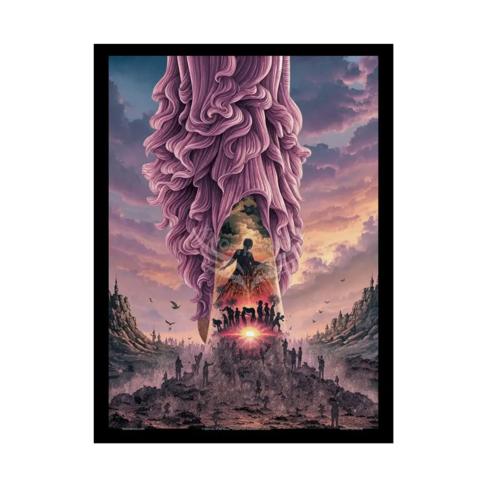 Unusual 3D Surreal Fantasy Gothic Wonderland Giant Lady Floral Bootscape Mirror Landscape Art Poster — Exclusive