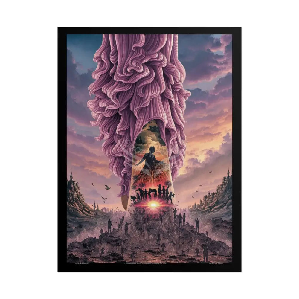 Unusual 3D Surreal Fantasy Gothic Wonderland Giant Lady Floral Bootscape Mirror Landscape Art Poster — Exclusive