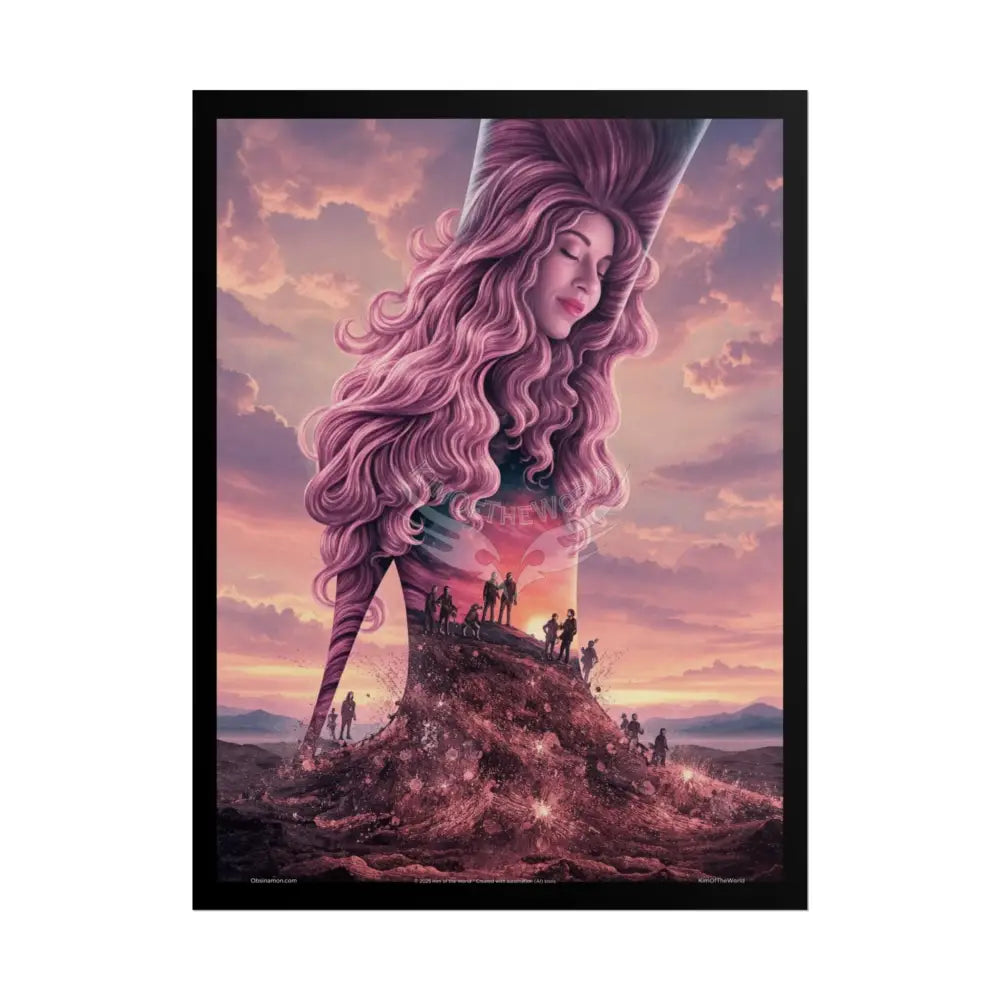 Unusual 3D Surreal Fantasy Gothic Wonderland Giant Lady Floral Bootscape Mirror Landscape Art Poster — Exclusive