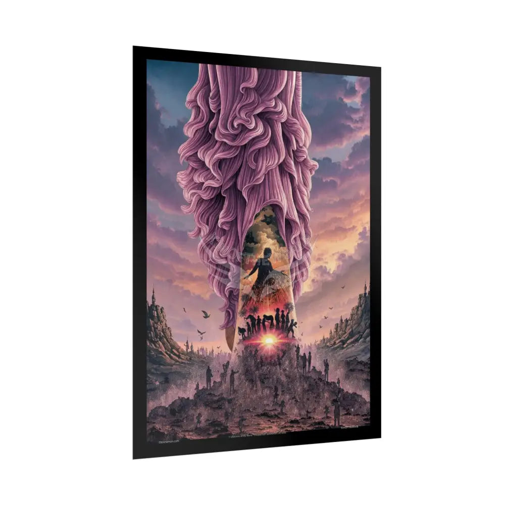 Unusual 3D Surreal Fantasy Gothic Wonderland Giant Lady Floral Bootscape Mirror Landscape Art Poster — Exclusive