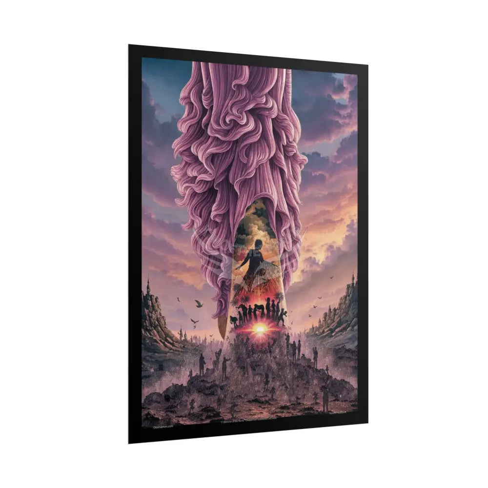 Unusual 3D Surreal Fantasy Gothic Wonderland Giant Lady Floral Bootscape Mirror Landscape Art Poster — Exclusive