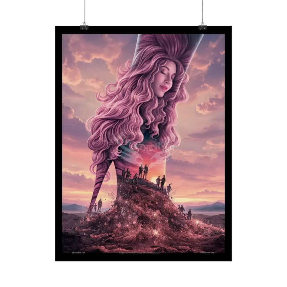 Unusual 3D Surreal Fantasy Gothic Wonderland Giant Lady Floral Bootscape Mirror Landscape Art Poster — Exclusive