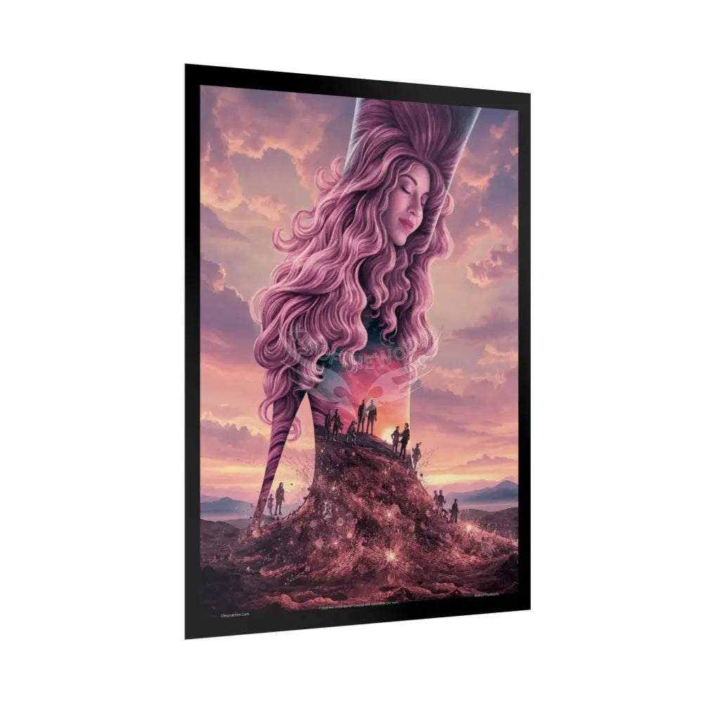 Unusual 3D Surreal Fantasy Gothic Wonderland Giant Lady Floral Bootscape Mirror Landscape Art Poster — Exclusive