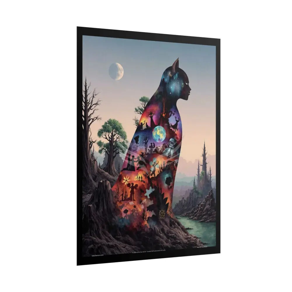 Unusual 3D Surreal Giant CatScape Floral Boot Kitty Cat Man Fantasy Gothic Wonderland Bootscape Art Poster — Exclusive