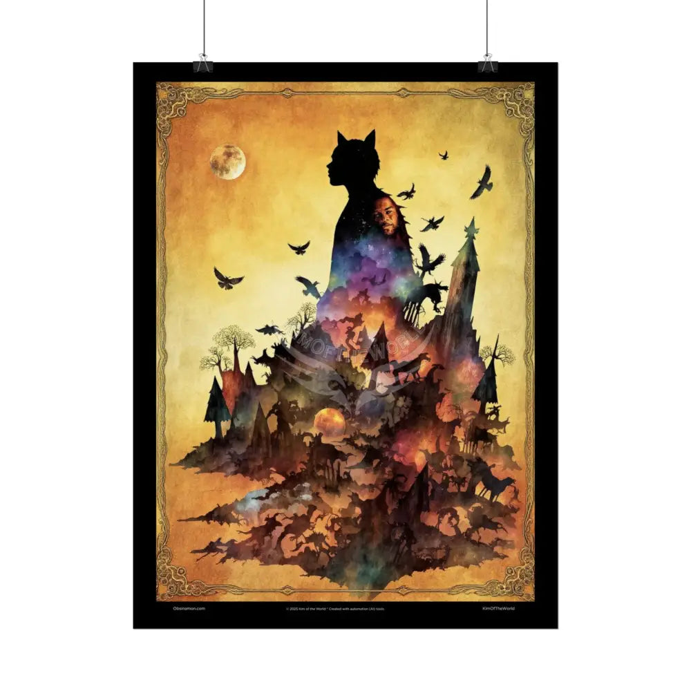 Unusual 3D Surreal Giant CatScape Floral Boot Kitty Cat Man Fantasy Gothic Wonderland Bootscape Art Poster — Exclusive