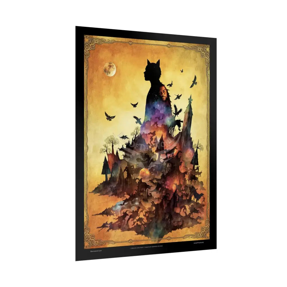Unusual 3D Surreal Giant CatScape Floral Boot Kitty Cat Man Fantasy Gothic Wonderland Bootscape Art Poster — Exclusive