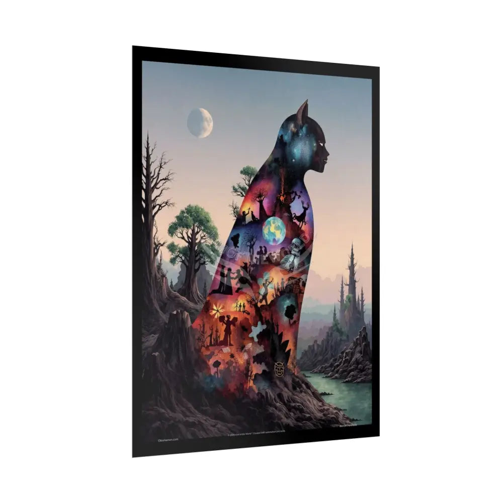 Unusual 3D Surreal Giant CatScape Floral Boot Kitty Cat Man Fantasy Gothic Wonderland Bootscape Art Poster — Exclusive