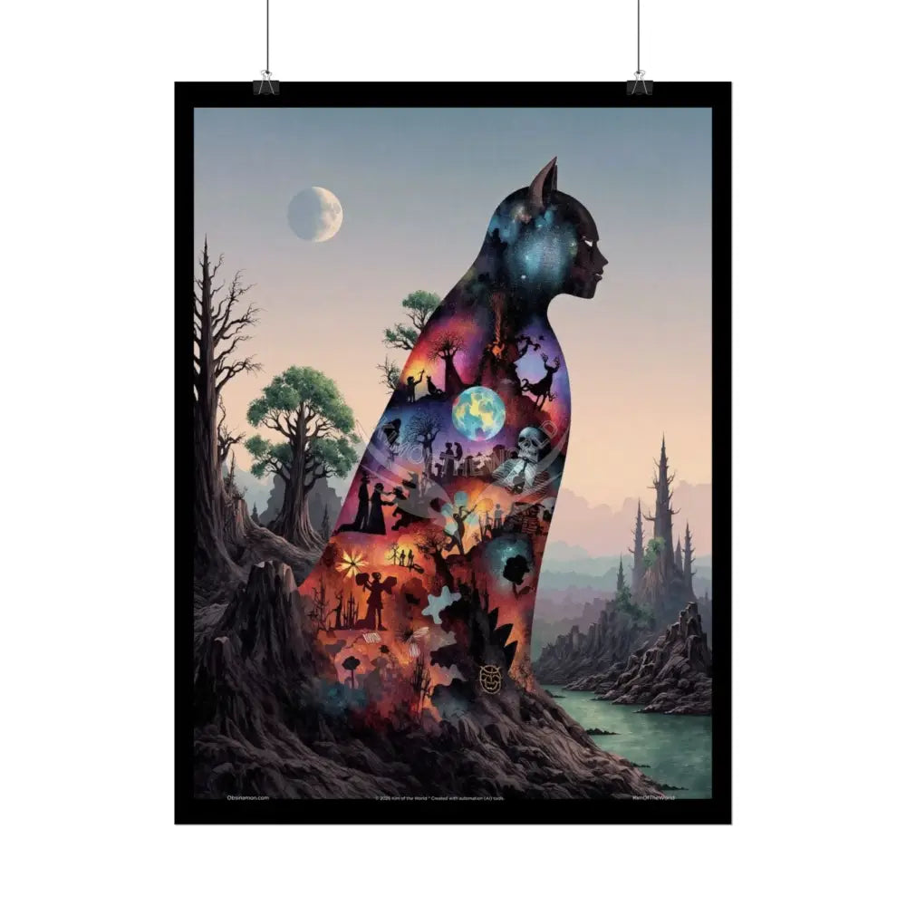Unusual 3D Surreal Giant CatScape Floral Boot Kitty Cat Man Fantasy Gothic Wonderland Bootscape Art Poster — Exclusive