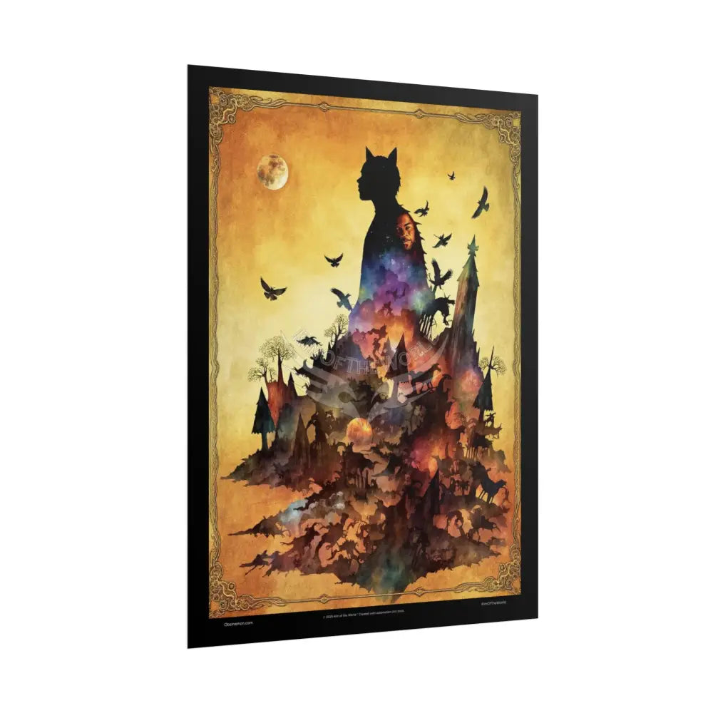 Unusual 3D Surreal Giant CatScape Floral Boot Kitty Cat Man Fantasy Gothic Wonderland Bootscape Art Poster — Exclusive