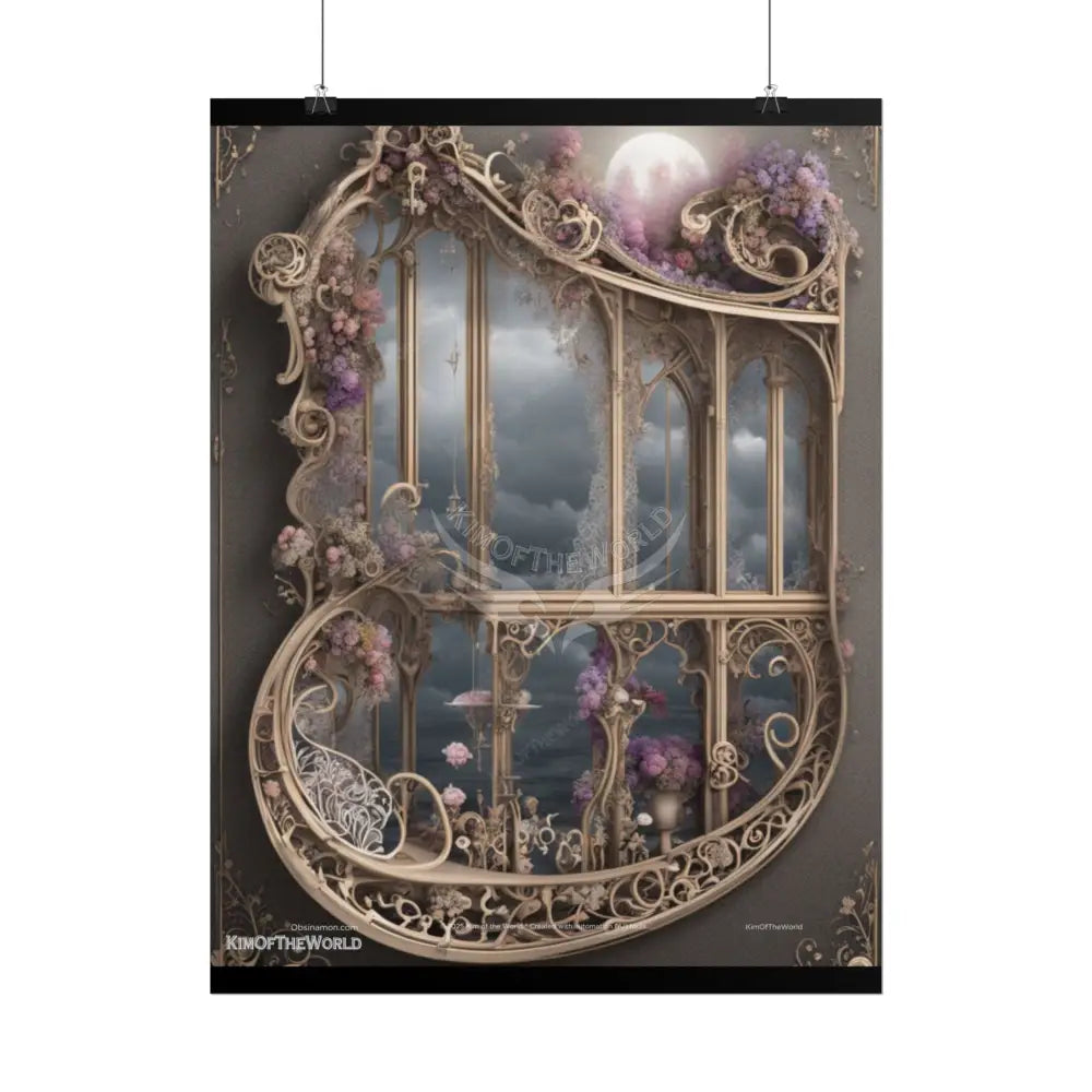 Unusual Floral Magic Window Form Prints — Rolled Poster Set Poster
