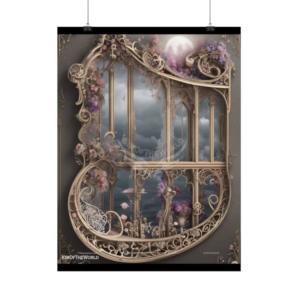 Unusual Floral Magic Window Form Prints — Rolled Poster Set Poster