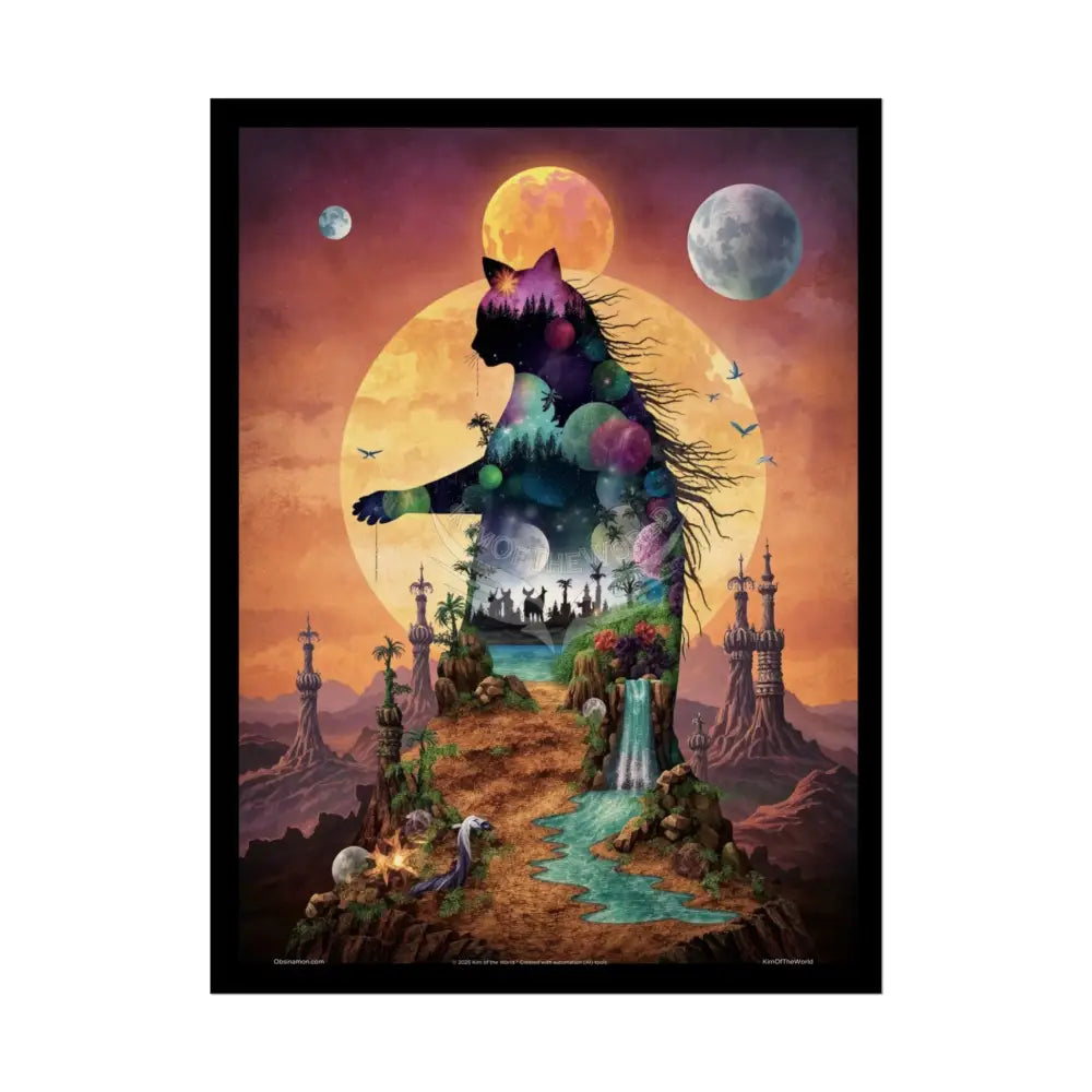 Unusual Giant CatScape Floral Boot Kitty Cat Man Fantasy Gothic Wonderland Bootscape Art Poster — Exclusive Blender