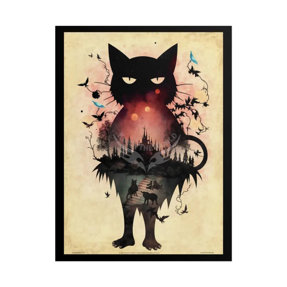 Unusual Giant CatScape Floral Boot Kitty Cat Man Fantasy Gothic Wonderland Bootscape Art Poster — Exclusive Blender