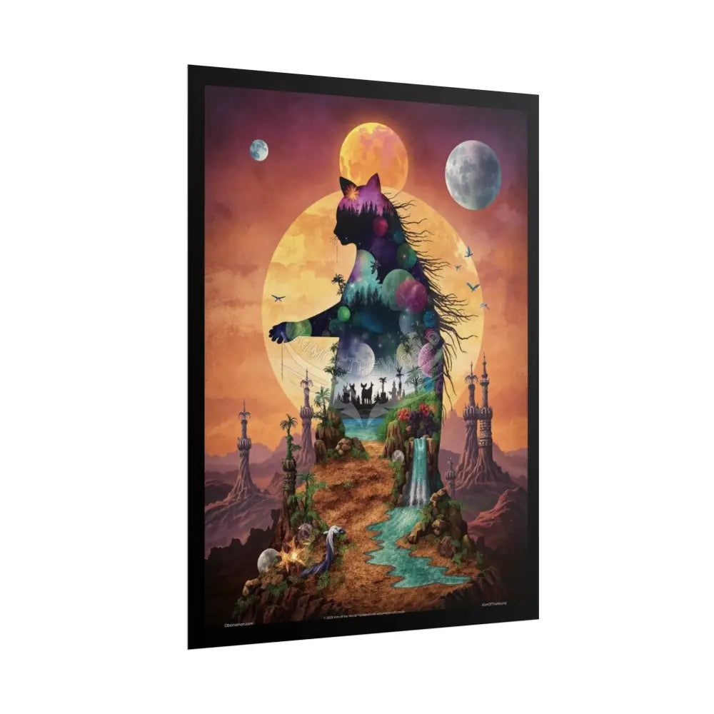 Unusual Giant CatScape Floral Boot Kitty Cat Man Fantasy Gothic Wonderland Bootscape Art Poster — Exclusive Blender