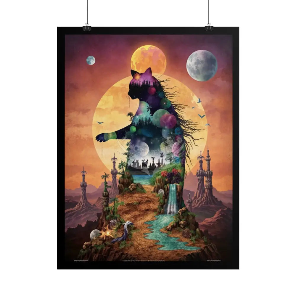Unusual Giant CatScape Floral Boot Kitty Cat Man Fantasy Gothic Wonderland Bootscape Art Poster — Exclusive Blender