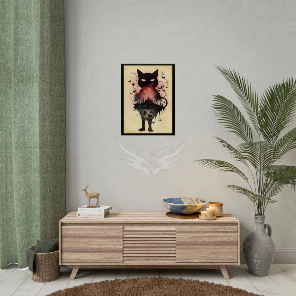 Unusual Giant CatScape Floral Boot Kitty Cat Man Fantasy Gothic Wonderland Bootscape Art Poster — Exclusive Blender