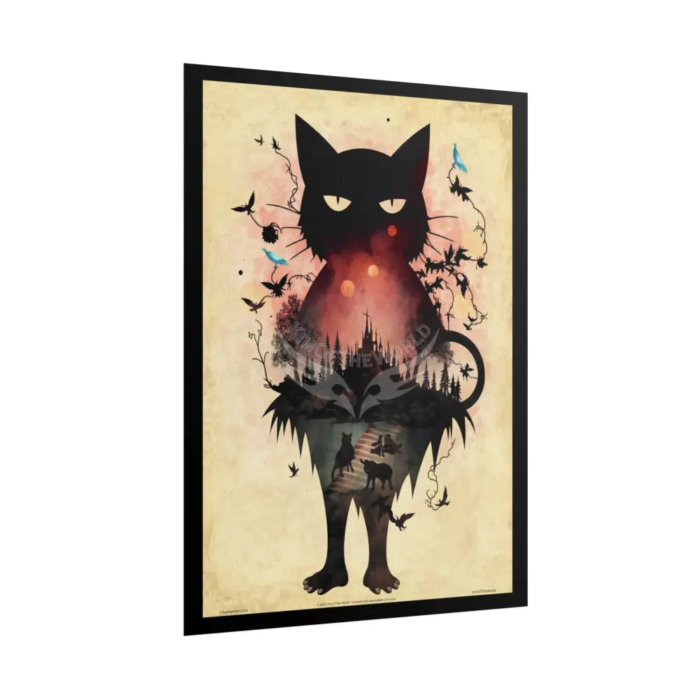 Unusual Giant CatScape Floral Boot Kitty Cat Man Fantasy Gothic Wonderland Bootscape Art Poster — Exclusive Blender
