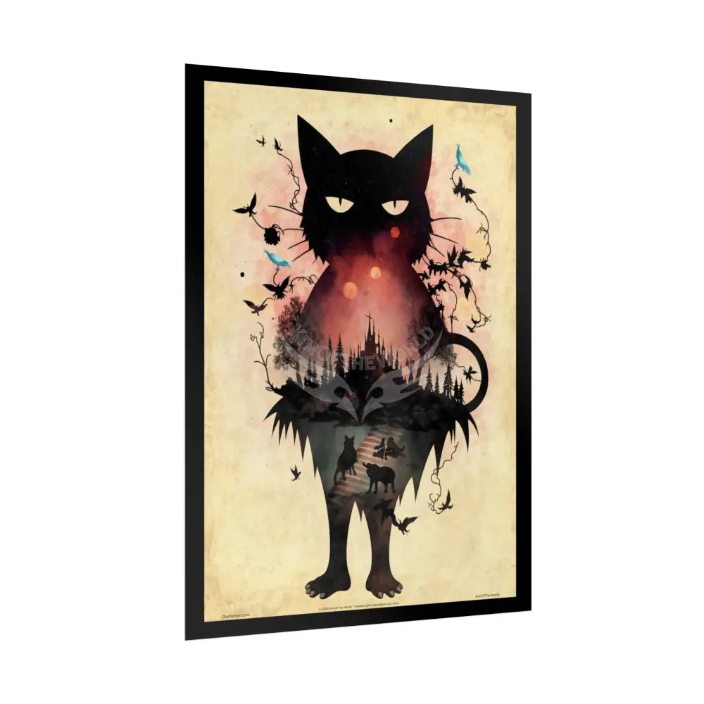 Unusual Giant CatScape Floral Boot Kitty Cat Man Fantasy Gothic Wonderland Bootscape Art Poster — Exclusive Blender