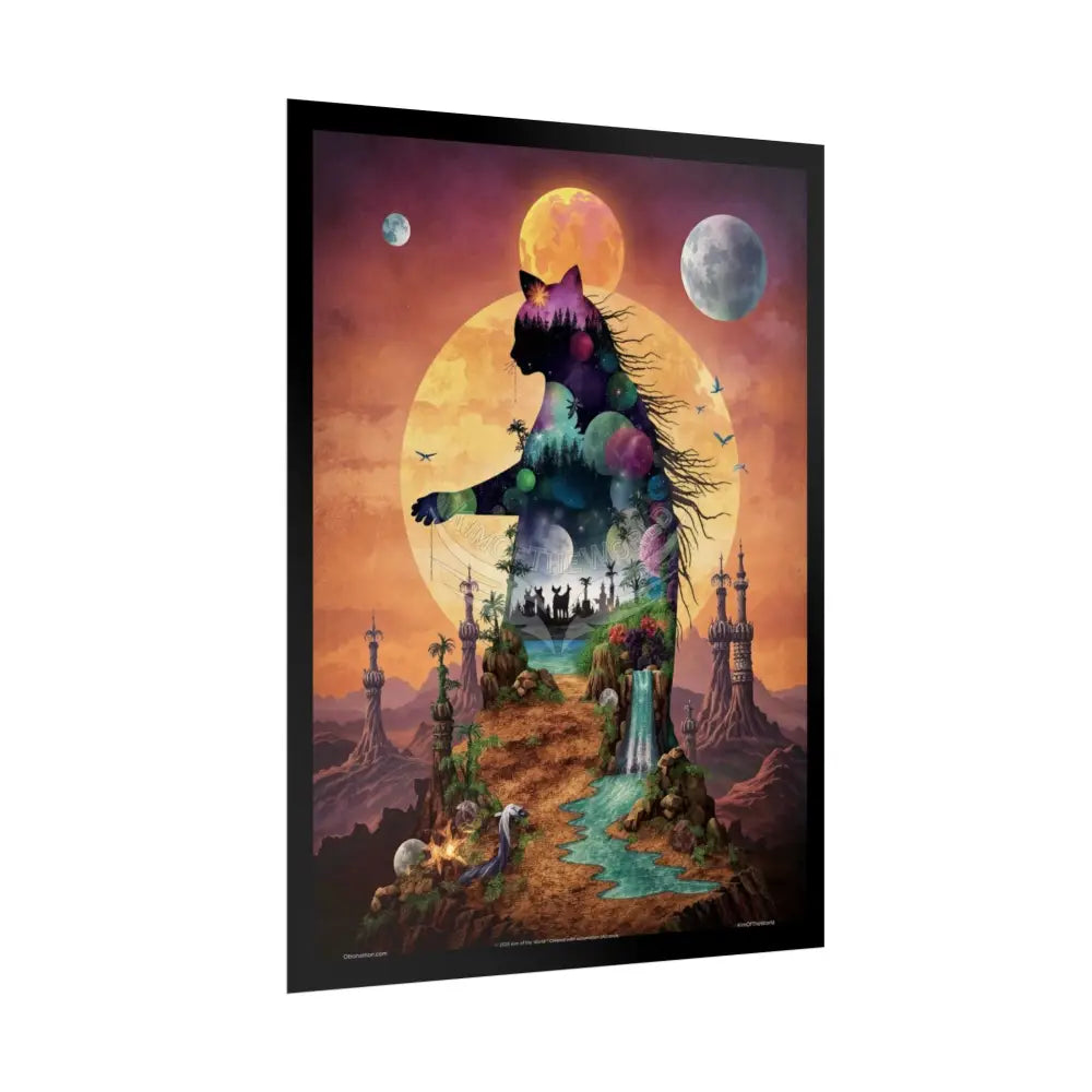 Unusual Giant CatScape Floral Boot Kitty Cat Man Fantasy Gothic Wonderland Bootscape Art Poster — Exclusive Blender