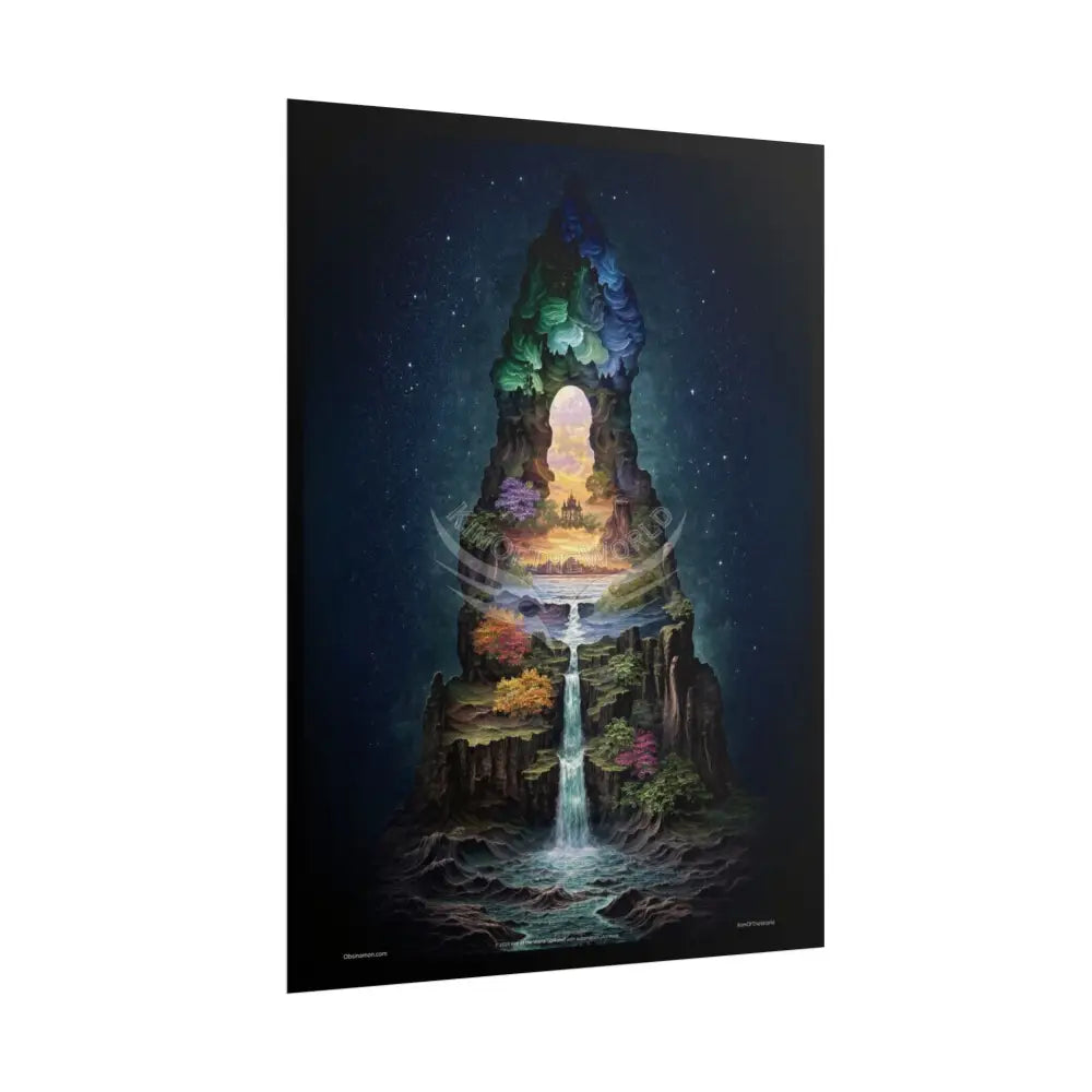 Unusual Giant NightScape Wonderland Celestial Fantasy Gothic Art Poster — Exclusive Blender Diorama Rolled Poster Set