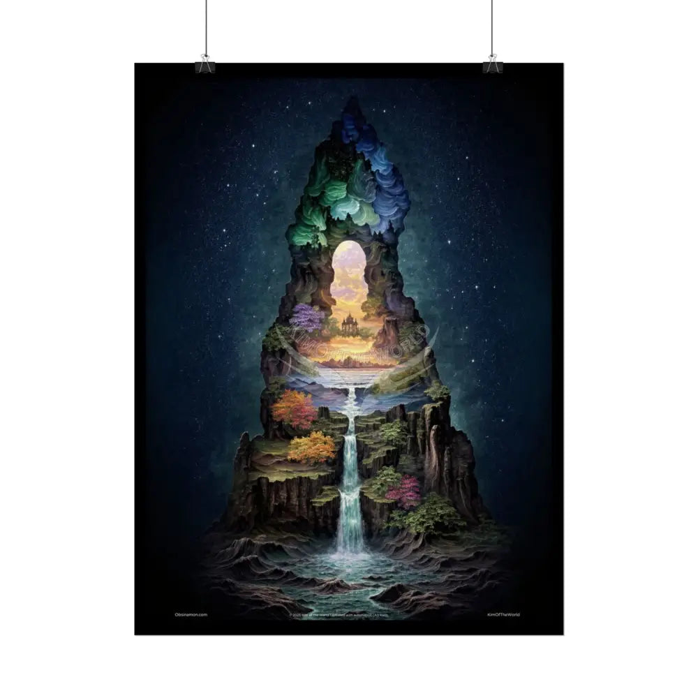 Unusual Giant NightScape Wonderland Celestial Fantasy Gothic Art Poster — Exclusive Blender Diorama Rolled Poster Set