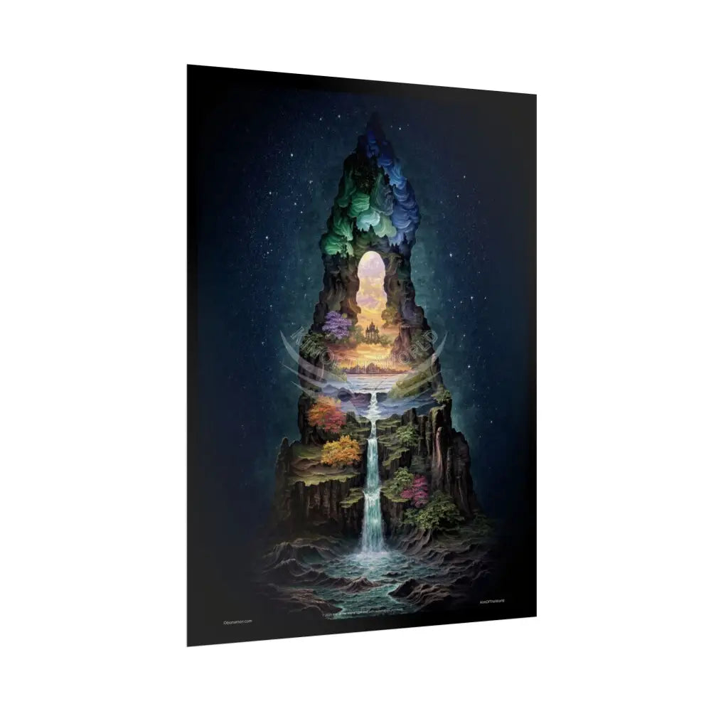 Unusual Giant NightScape Wonderland Celestial Fantasy Gothic Art Poster — Exclusive Blender Diorama Rolled Poster Set
