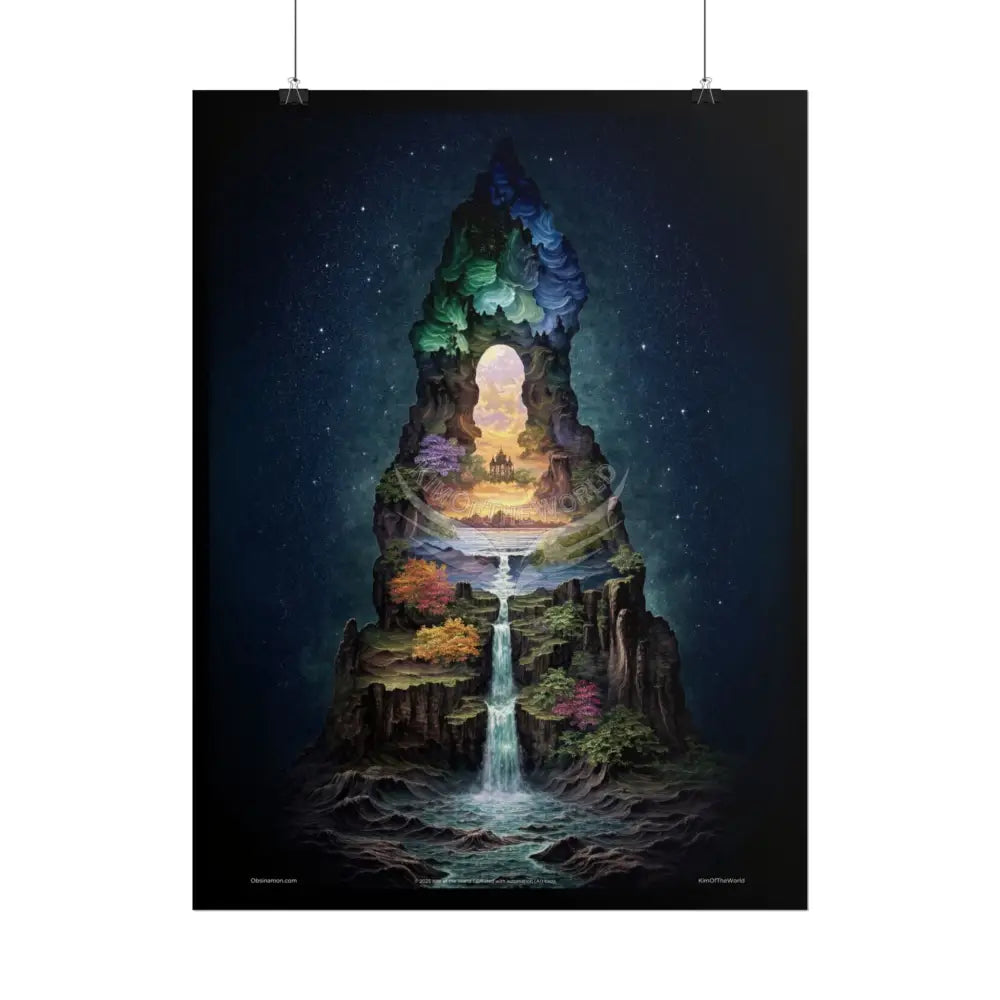 Unusual Giant NightScape Wonderland Celestial Fantasy Gothic Art Poster — Exclusive Blender Diorama Rolled Poster Set