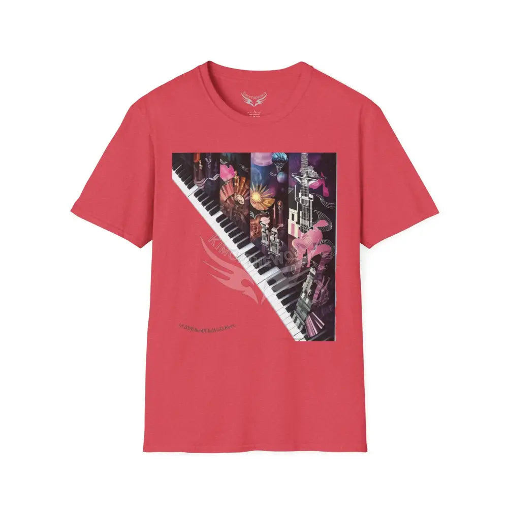 Unusual Piano Keys Tube Tee - Softstyle T-Shirt Heather Red / S T-Shirt