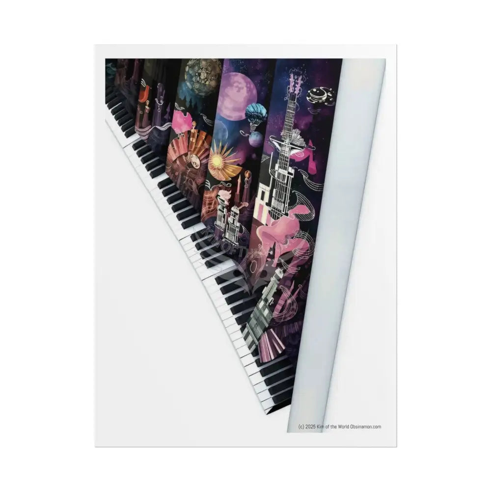 Unusual Piano Musical Mashup Funk Prints — Rolled Poster Set 18″ x 24″ (Vertical) / Matte Poster
