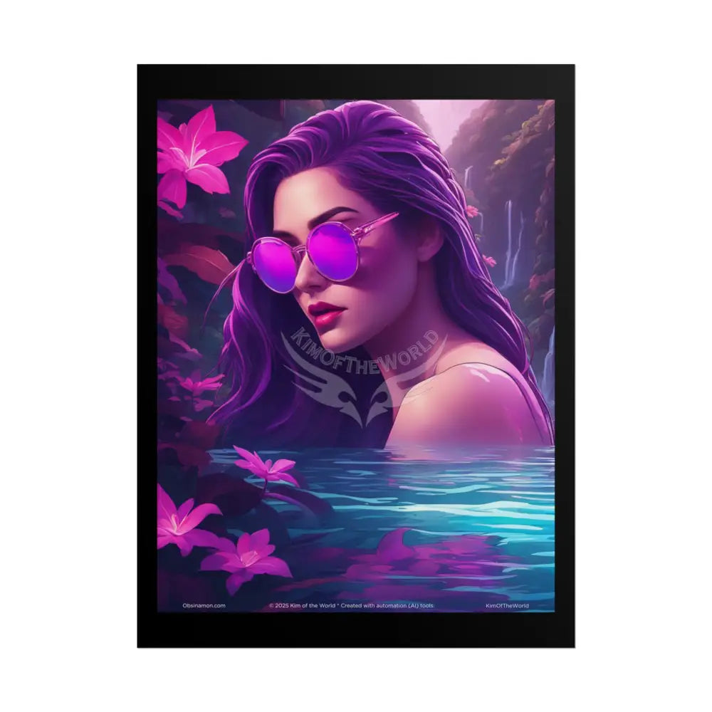 Vaporwave Giantess Giant Lady Woman Girl Poster — Rolled Art Print 18″ x 24″ (Vertical) / Matte Poster
