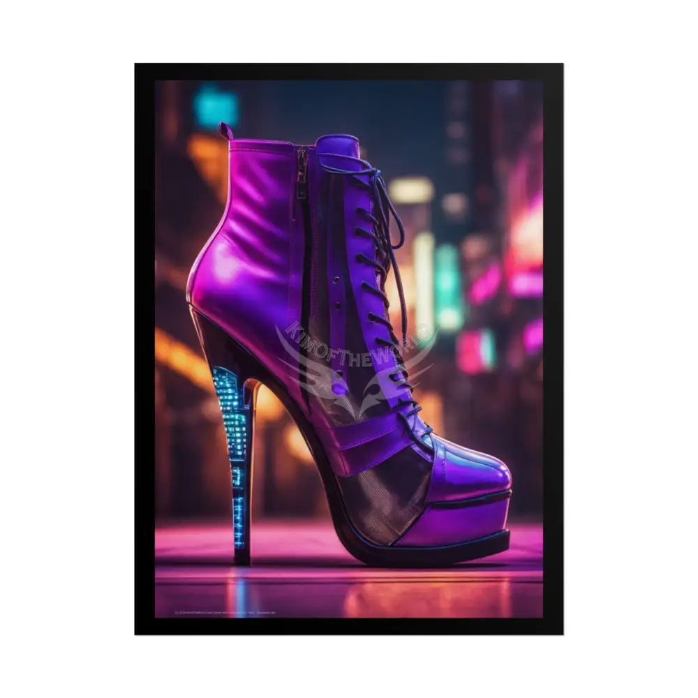 Vaporwave High Heel Shoe - Clean Fetish Boot Feet Shoe High Heel Art Print Poster - Red 18″ x 24″ (Vertical) / Matte