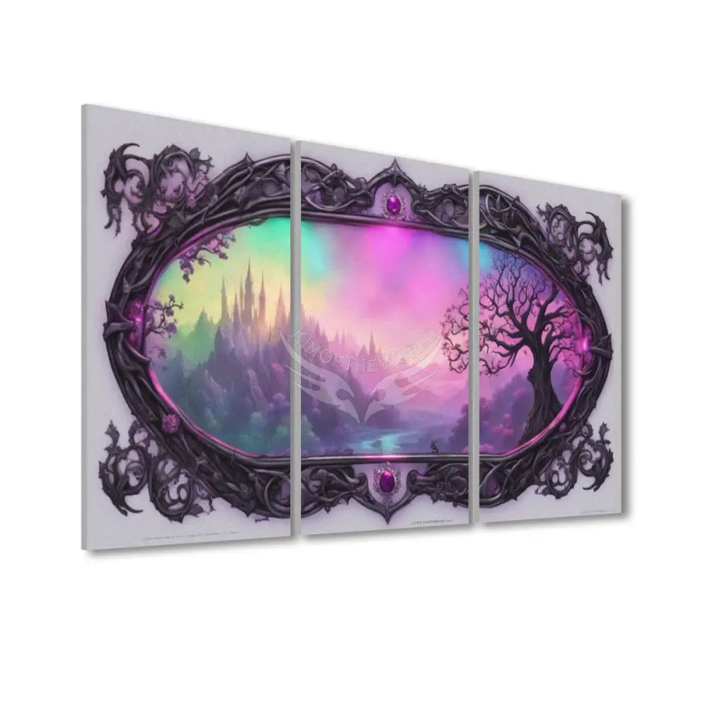 Vaporwave Mirror View 3 Panels Sound Absorbing Wall Art 24’’x48’’x3 pcs Acoustic Panels