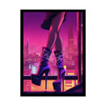 Vaporwave Steampunk High Heel Shoe - Clean Fetish Boot Feet Shoe High Heel Art Print Poster - Red 18″ x 24″ (Vertical)