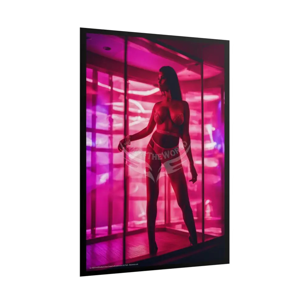 Vaporwave Street Fashion Tall Girlfriend Giantess Girl Rolled Posters — Subtle AI Girl Wall Art Poster