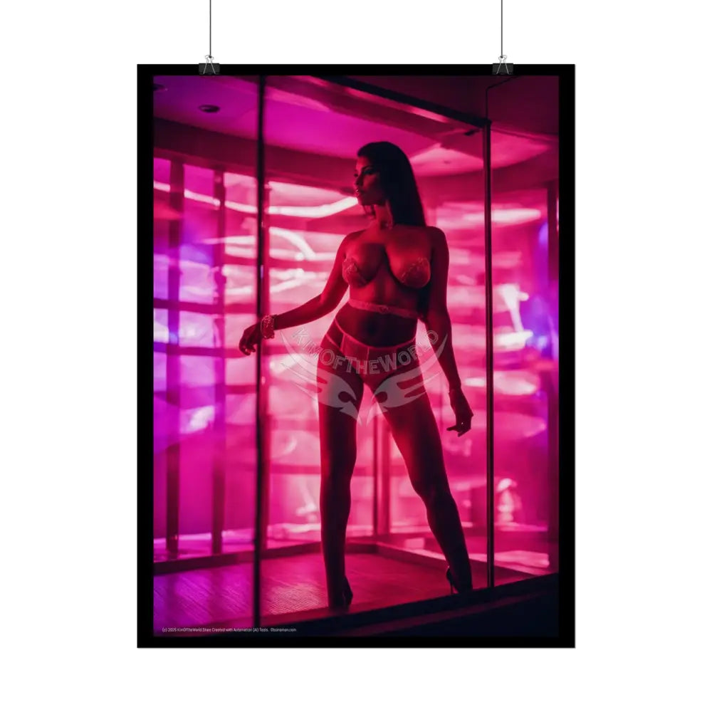 Vaporwave Street Fashion Tall Girlfriend Giantess Girl Rolled Posters — Subtle AI Girl Wall Art Poster
